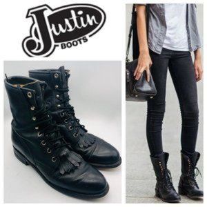 Justin Leather Roper Boots 5.5